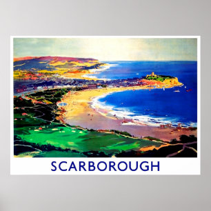 Strand von Scarborough, England, Reisen in alter Z Poster