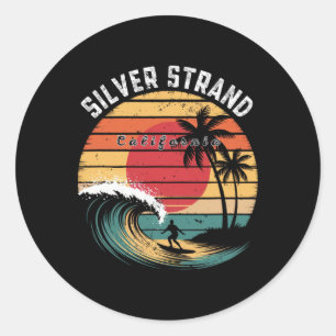 Strand von Silver Strand Kalifornien Beach Surfen  Runder Aufkleber