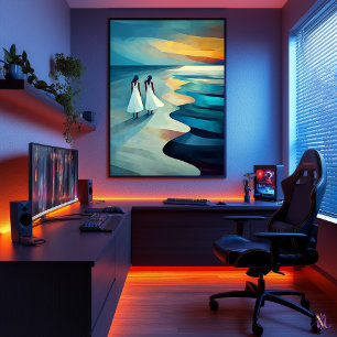 Strand von Skagen - Kubistisch inspiriert von Seve Poster
