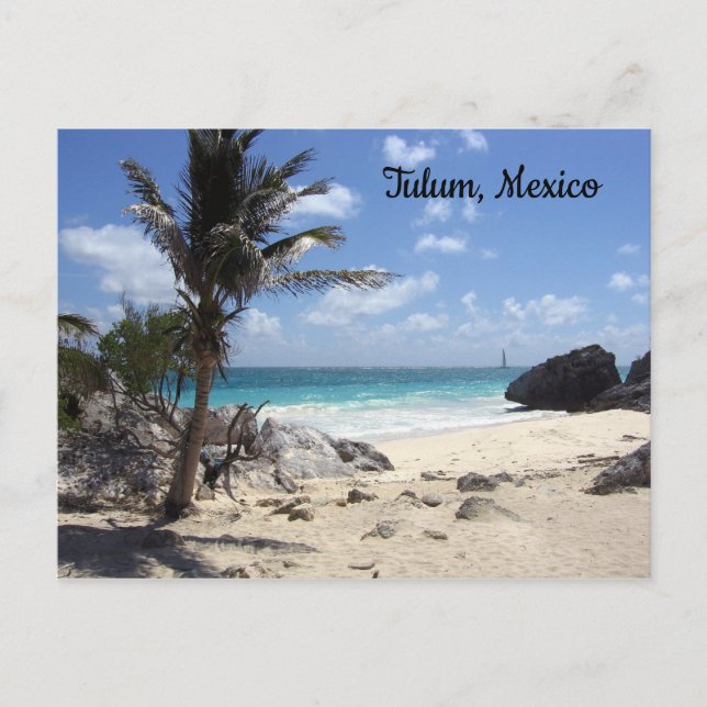 Strand von Tulum, Mexiko - Urlaub - Sonne - Postka Postkarte (Vorderseite)