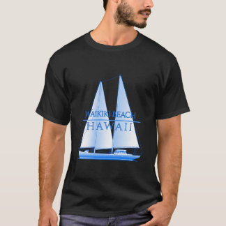 Strand von Waikiki Hawaii Segeln Segler T-Shirt