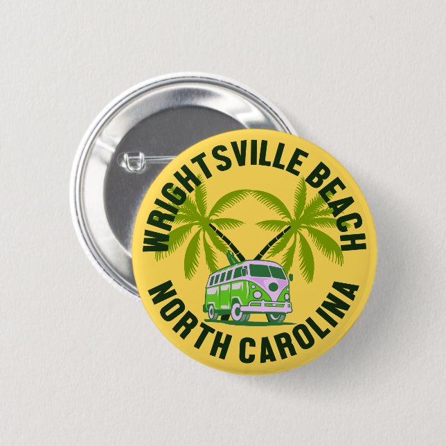 Strand von Wrightsville, North Carolina Button (Vorne & Hinten)