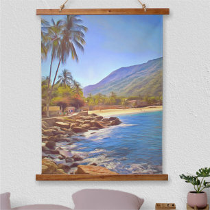 Strand von Yelapa 761 Wandteppich Mit Holzrahmen