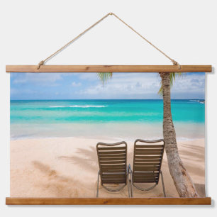Strand Wandteppich Mit Holzrahmen