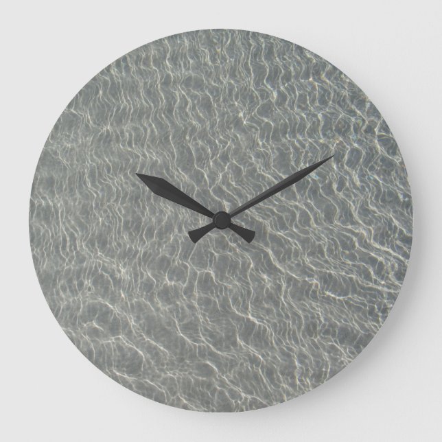 Strand Wasser Ripples & Sand Große Wanduhr (Vorderseite)