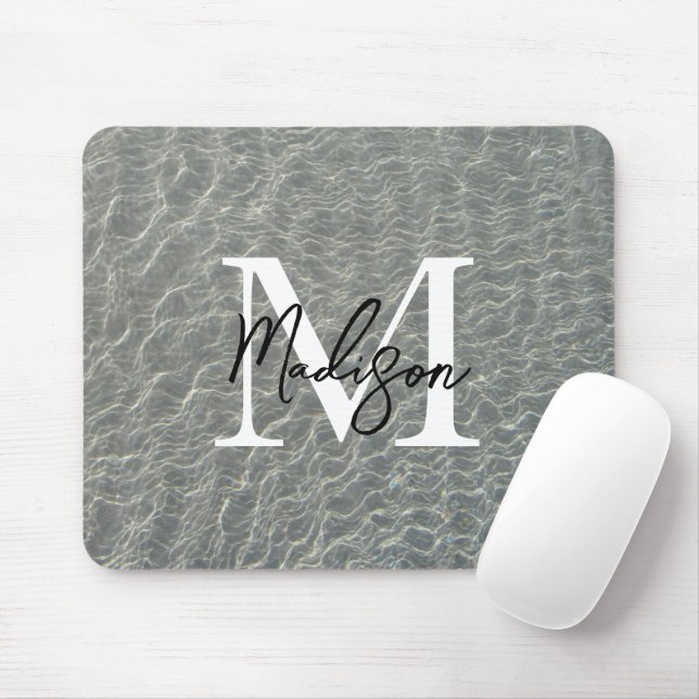 Strand Wasserarme und Sandstrand Mit Monogramm Mousepad (Mit Mouse)