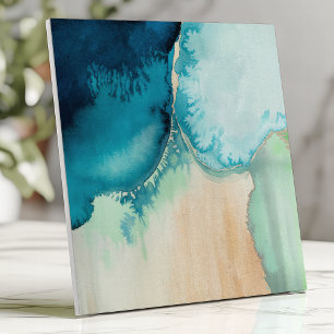 Strand Wasserfarbe Meer Blau und Sand Fliese