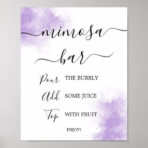 Strand-Wasserfarbe-Mimosa-Bar-Schild Poster