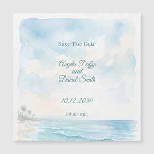 Strand-Wasserfarbe-Save-the-Date-Magnetkarte Magnetkarte