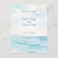 Strand Wasserfarbe Save the Date