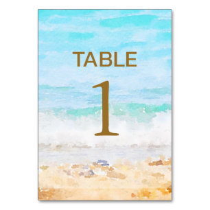 Strand-Wasserfarbe-Tischnummer Tischnummer