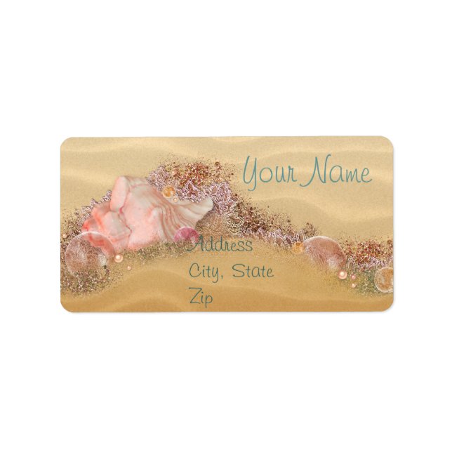 Strand Wedding Sandy Shore Adressaufkleber (Vorne)