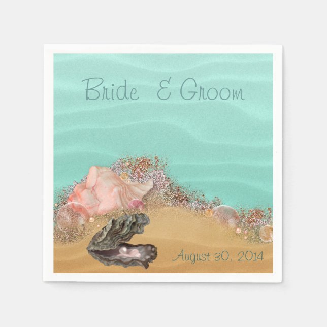 Strand Wedding Sandy Shore Serviette (Vorderseite)
