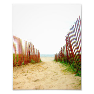 Strand-Weg-Zaun-Foto Fotodruck