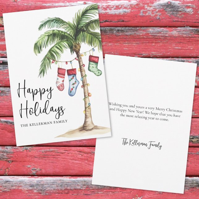 Strand Weihnachten Frohe (Tropical Beach Christmas Happy Holidays Holiday Card)