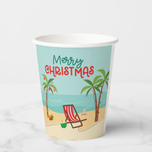 Strand Weihnachten Pappbecher
