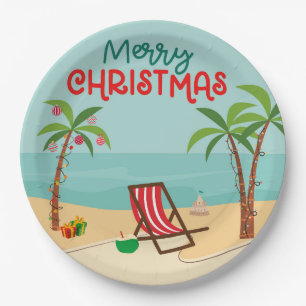 Strand Weihnachten Pappteller