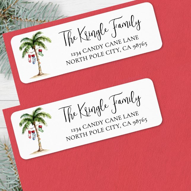 Strand-Weihnachten-Rücksendeadresse (Beach Christmas Return Address label)