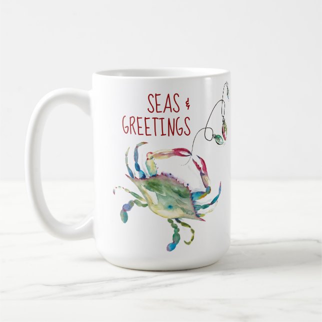 Strand-Weihnachts-Krebs-Kaffeetassen Kaffeetasse (Links)