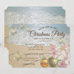 Strand,Weihnachtsbälle,Plumeria Party Einladung