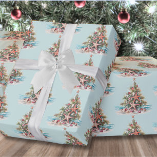 Strand-Weihnachtsbaum-Muster Geschenkpapier