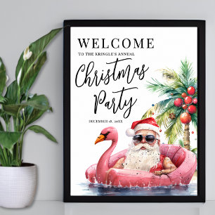 Strand-Weihnachtsparty Willkommen Poster