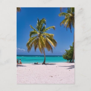Strand, Weißer Sand, Palmen Sommerferien Postkarte