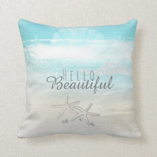 Strand Weißer Seestern Eleganter Sommer Chic Tropi Kissen
