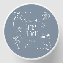 Strand Whimsical Doodle-Illustration Hochzeitsdusc