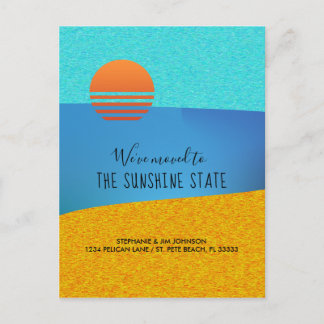 Strand Wir sind in den Sunshine Staat New Address Ankündigungspostkarte