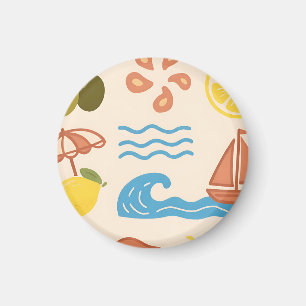 Strand Zitrone Sommer Kritzeleien Spielerei Vibes Magnet