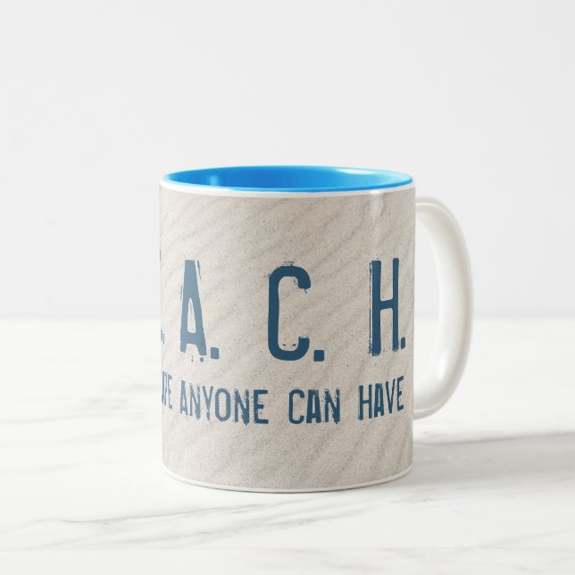 Strandangebot mit Weißfisch Zweifarbige Tasse (VorderseiteRechts)