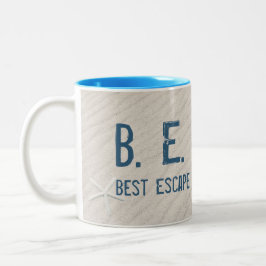 Strandangebot mit Weißfisch Zweifarbige Tasse