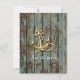 Strandanker aus blauem Dock Einladung