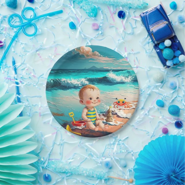 Strandbaby Pappteller (Party)