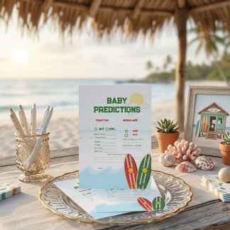 Strandbaby-Vorhersage Baby Shower Spielkarte Hinweiskarte