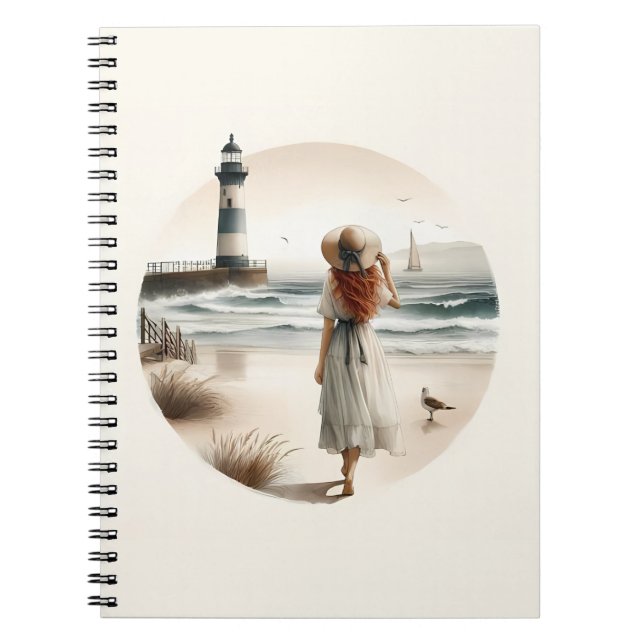 Strandbad Leuchtturm Spaziergang Notizblock (Vorderseite)