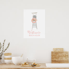 Strandbad Lifeguard Chair Beach House Poster