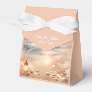 Strandbad Sparkle und Sonnenuntergang Hochzeit Geschenkschachtel