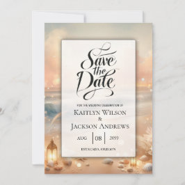 Strandbad Sparkle und Sonnenuntergang Hochzeit Save The Date