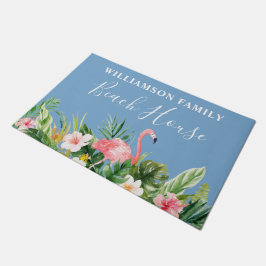 Strandbad Tropical Floral Family Beach House Blau Fußmatte
