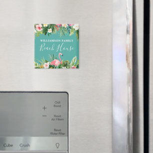 Strandbad Tropical Floral Family Beach House Magnet