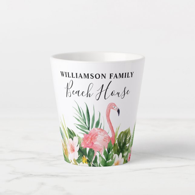 Strandbad Tropical Floral Family Beach House Milchtasse (Vorderseite)