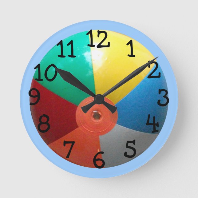Strandbälle Runde Wanduhr (Vorderseite)