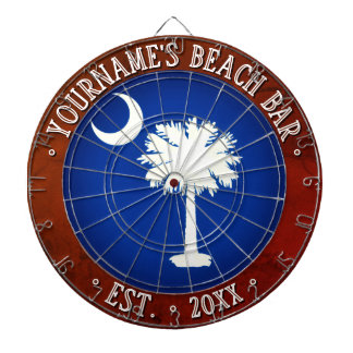 Strandbar SOUTH CAROLINA-FLAGGE Rustikaler brauner Dartscheibe