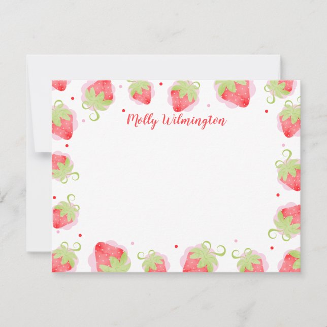 Strandbeeren Niedlich Girl Note Card Mitteilungskarte (Vorderseite)