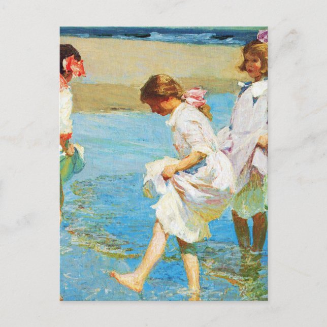 Strandbild Kunst von Edward Henry Potthast Postkarte (Vorderseite)