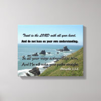 Strandbild mit Schrift aus den Sprichwörtern 3:5-6