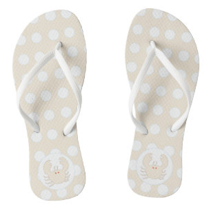 Strandblase, Krabben am Meer, cremefarben Flip Flops