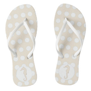 Strandblase, Seepferd am Meer, cremefarben Flip Flops